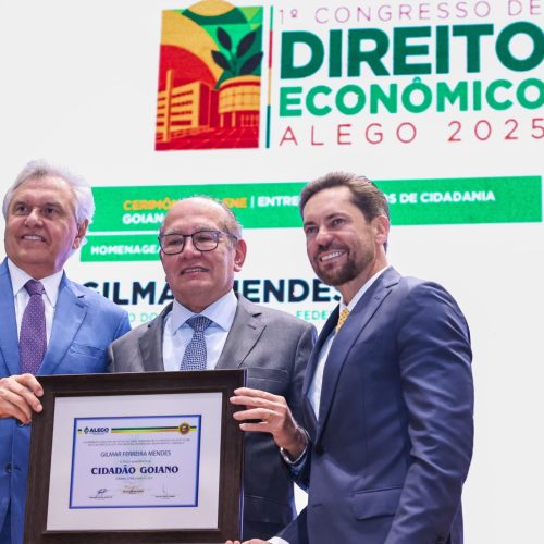 Caiado concede título de cidadão goiano a Gilmar, Toffoli e Gonet