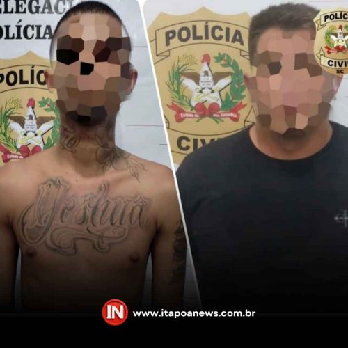 AÇÃO CONJUNTA: Polícia Civil e Militar de Itapoá prendem dois foragidos por homicídio e tráfico